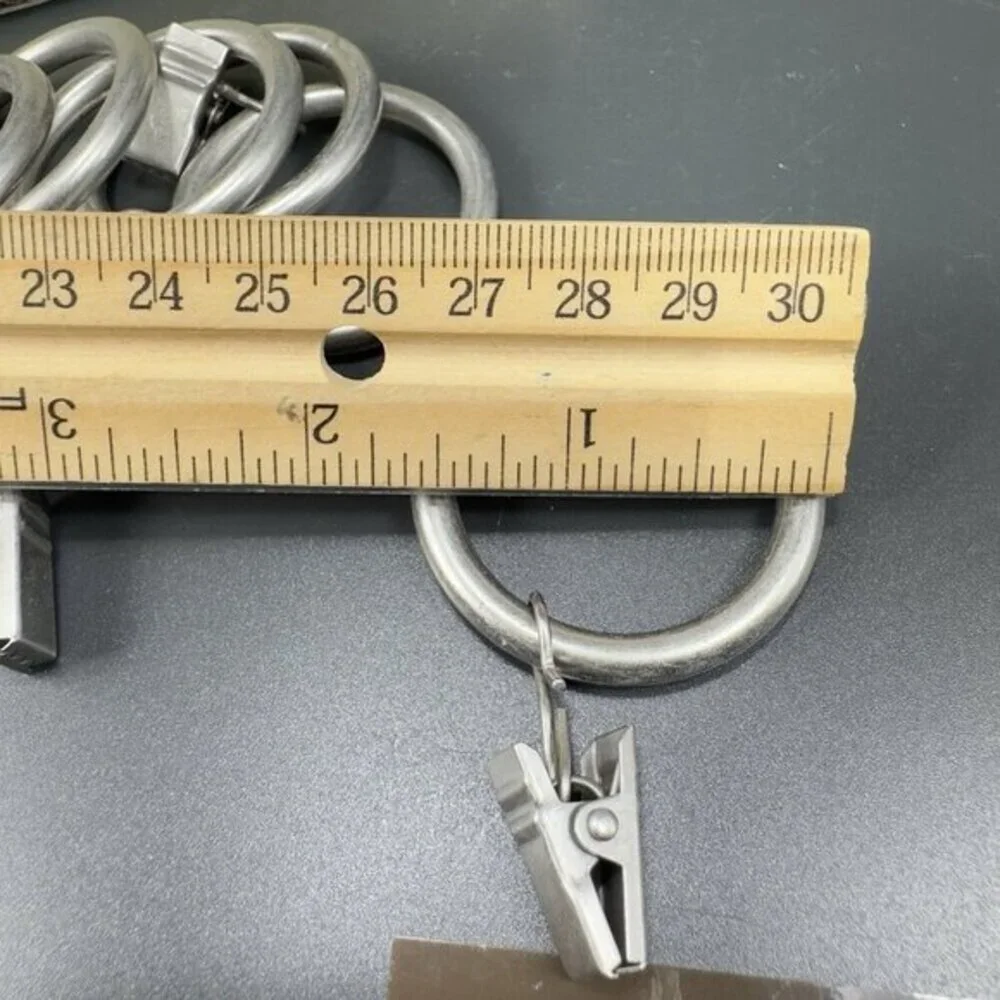 Pottery Barn Metal Clip Rings‎ Brushed Nickel Set of 14 Curtain Rings New In Box